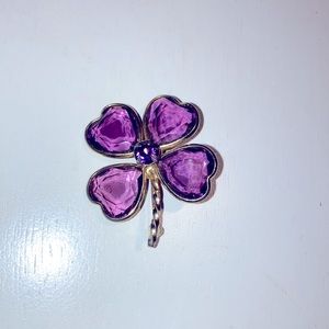 Purple Shamrock Brooch